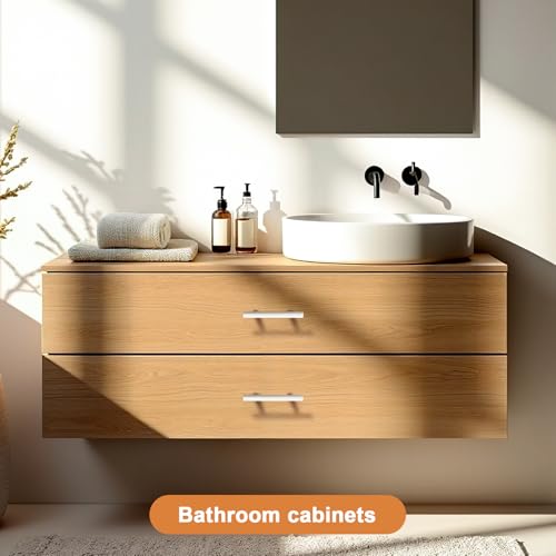 Probrico 5 Pack| White Kitchen Cabinet Pulls 3 Inch Euro Style T Bar Handles Cupboard Stainless Steel Modern Cabinet Hardware - color: White, size: hole center 3"