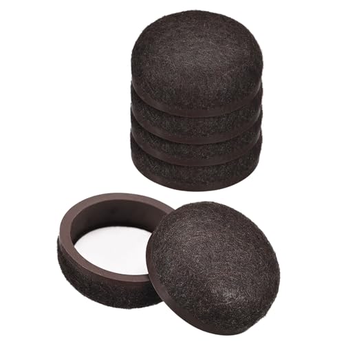 uxcell Furniture Sliders, 20Pcs 1 1/4" - Formed Felt Round Sliding Pads, Chair Glides for Carpeted Tile Vinyl Hardwood Floors (Brown) - color: Brown, size: 1 1/4"