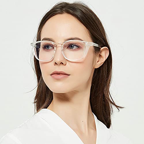 TOREGE Eye Protection Glasses,Fashionable Safety Glasses With Clear No Fog Lenses,Great Safety Goggles For Men&Women(Transparent White&Clear Lens) - color: Transparent White&clear Lens