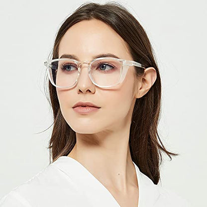 TOREGE Eye Protection Glasses,Fashionable Safety Glasses With Clear No Fog Lenses,Great Safety Goggles For Men&Women(Transparent White&Clear Lens) - color: Transparent White&clear Lens