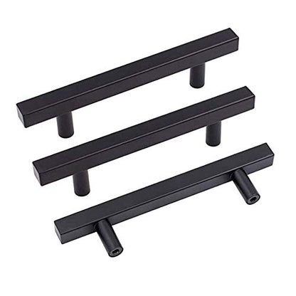 Goldenwarm 25 Pack Black Cabinet Handles 3-3/4"(96mm) Matte Black Cabinet Pulls T Bar Drawer Pulls for Kitchen Cupboard & Drawer Hardware - color: Black, size: 3-3/4 Inch Hole Center
