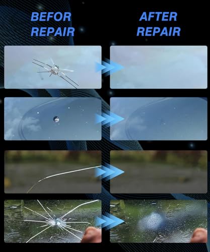 Windshield Crack Repair Kit, Windshield Repair Kit For Chips And Cracks, 2025 Upgraded Windshield Chip Repair Kit Rock Chip Repair Kit Windshield, Window Crack Repair Kit, For Invisible Repairs (2pcs) - color: Black one