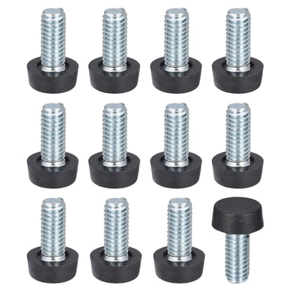 uxcell Adjustable Furniture Feet, 12Pcs 5/16"-18 UNC Thread - Furniture Leveling Leg Screw in Threaded for Table, Chairs, Sofa, Wardrobe (Black)