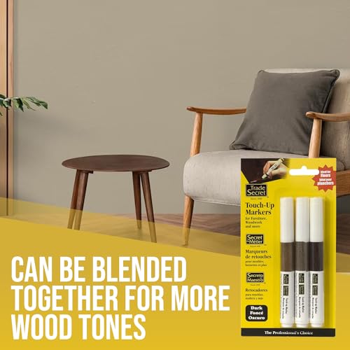 Trade Secret Trio Touch-Up Markers, Wood Scratch Remover, Medium Tones, Furniture Repair Markers - color: Medium Tones