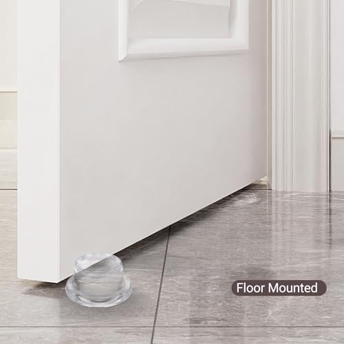 Extra Thick 1" Clear Door Stoppers for Wall – 2 Pack Self-Adhesive Silicone Cylinder Bumpers, Heavy-Duty Door Knob Wall Protectors, Noise Reduction for Nurseries, Bedrooms, Rentals & Home Offices