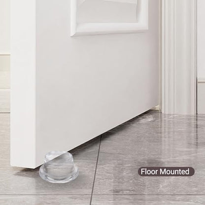 Extra Thick 1" Clear Door Stoppers for Wall – 2 Pack Self-Adhesive Silicone Cylinder Bumpers, Heavy-Duty Door Knob Wall Protectors, Noise Reduction for Nurseries, Bedrooms, Rentals & Home Offices