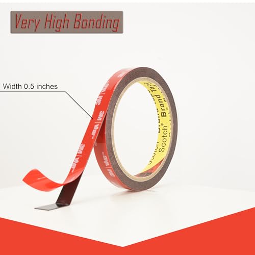 3M Double Sided Mounting Tape Heavy Duty Made of 3M 5925 Vhb 0.5"×10Ft Black Waterproof Foam Tape Strong Adhesive Strip Tape for Automotive Trim Insulation Strip Office Home Décor - size: 0.5" × 10 Ft