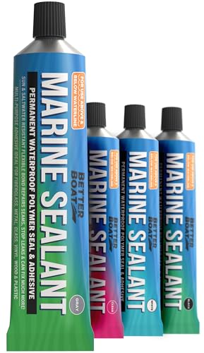 Marine Sealant and Adhesive, Waterproof Marine Grade Caulk, High-Temperature Water Sealant for Boat, Auto, and RV, Silicone-Free, Grey, 1 Tube, 3 Oz - color: Gray, size: 3 oz