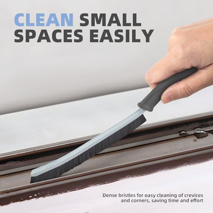 FOOGWEE Hard Bristle Crevice Cleaning Brush - Cleaning Supplies - Grout Cleaning Brushes for Household Use - Crevice Cleaning Tool for Bathroom, Home and Kitchen (3, Grey) - color: Gray
