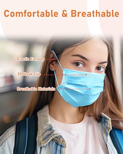 Face Masks Disposable 100 Pack, 4 Ply ASTM Level 3 Medical Grade, Breathable for Adult Outdoor Protection, Individually Wrapped for Home, School & Office, Frosted Silver - color: Frosted Silver