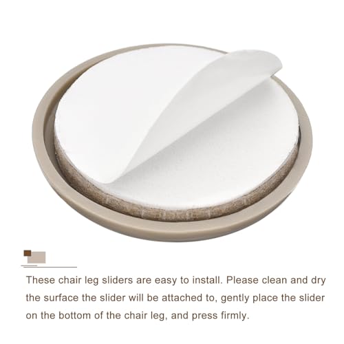 uxcell Furniture Sliders, 16Pcs 1 1/2" - Plastic Self-Adhesive Round Sliding Pads, Chair Glides for Carpeted Tile Vinyl Hardwood Floors (Grey) - size: 1 1/2"