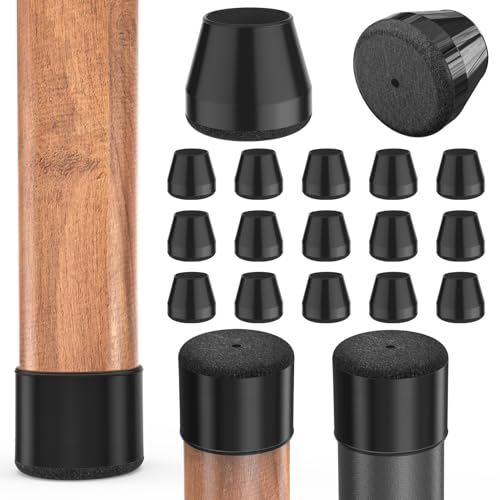 Chair Leg Floor Protectors, 24 Pcs Silicone Furniture Pads for Hardwood Floors, for Protect Chair feet & Wooden Floors, Easy to Move Table Leg Covers,Fit: 1.2-1.6",Black. - color: Black, size: Round L(1.2-1.6")