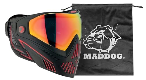 Maddog Dye i5 Thermal Anti-Fog Paintball Airsoft Mask Goggle System Combo with Microfiber Bag | Safety Certified Protection - color: Fire 2.0