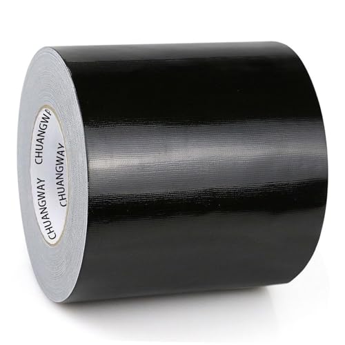 Duct Tape Heavy Duty,4 Inches x 55 Yards,9 Mil Thickness,Strong Industrial Strength,Flexible,No Residue,Waterproof and Tear by Hand,Multi-Use for Indoor & Outdoor Repairs(Black) - size: 4Inch X 55yds