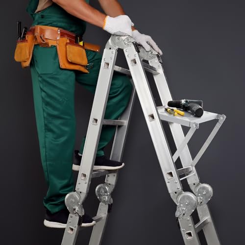 LEIFIDE 1 Pcs Ladder Work Platform – 400 Lbs Heavy Duty Non-Slip Platform Tray, Stable Standing Surface for Painters, DIY & Home Projects – Quick Install, Space Saving, Fit for Most Ladder