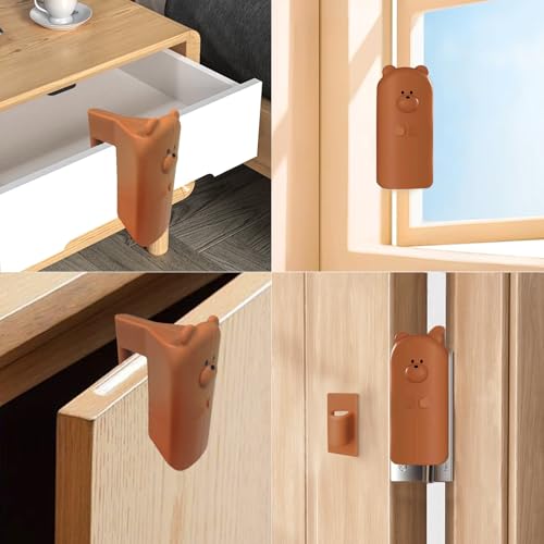 Door Pinch Guard,Slam Stoppers,Soft Stopper Hinge,Hanging Rubber Wedge,Brown,2PCS - color: Brownx2