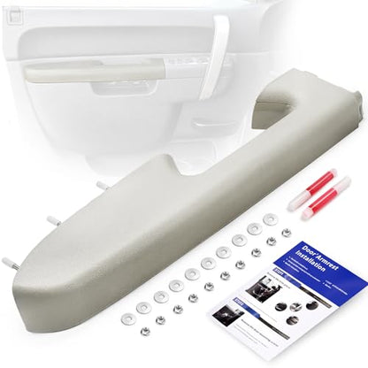 22818466 Door Panel Armrest, Front Left Driver Side Arm Rest Compatible with 2010-2014 Chevy Silverado & GMC Sierra 1500 2500HD 3500HD, Designed for Door Panel with Release Handle Below Armrest, Gray - color: Gray 22818466 Driver Side Armrest