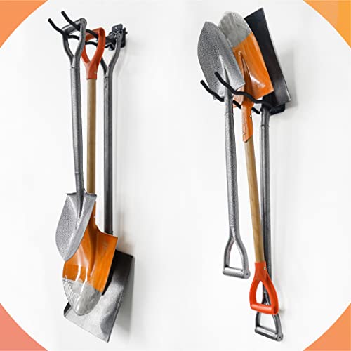 HUHOLE 4 Pack Garage Hooks Heavy Duty – 12 Inch Long Wave Wall Mount Hangers for Ladders, Shovels, Chairs & Garden Tools – Steel Utility Organizer for Garage Storage System (60lb Capacity, Black)