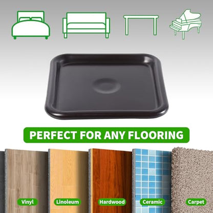 2 1/2" Square Carpet Bottom Furniture Caster Cups, Reusable Furniture Sliders for Hardwood Floors, Felt Furniture Pads Coasters to Protect Tile or Laminate Floors from Scratches, Brown/Gray (12 Pack) - size: 2-1/2 Inch, 12 Pack