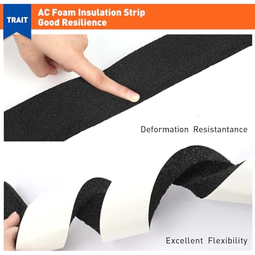 MAGZO Weather Stripping Door Seal 2 Inches W X 1 Inch T, Strong Adhesion and High Resilience Air Conditioner Foam Insulation for Furniture, Total Length 6.5 Feet (1 Roll) - size: 2in x 1in x 6.5FT