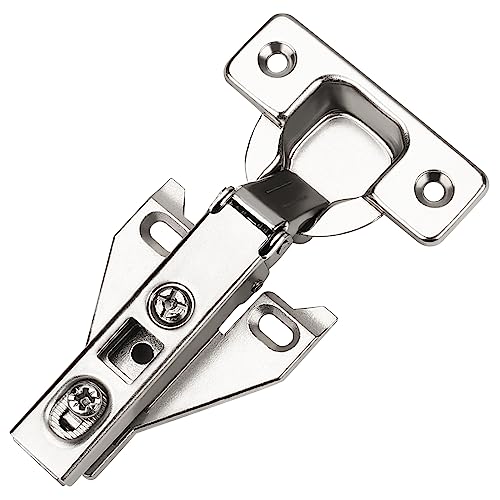 Probrico 24 Pairs（48 Pack） Kitchen Cabinet Hinges for Face Frame Cabinet, Concealed Cabinet Hinges Brushed Satin Nickel with Mounting Screws - size: 24 Pairs