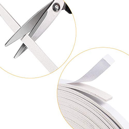 Hestya 1/8 in x 3/8 in x 32.8 ft Foam Draught Excluder Weather Strip Tape Weatherstrip Weather Seals for Door, Soundproofing Door Seal, Weatherstrip, Air Conditioning Seal Strip(3 mm,White) - size: 3 mm