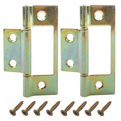 N 6656 Bi-fold Door Hinge, 3 x 1 Inch Non-Mortise Brass Plated Bifold Door Hinges (2 Pack) - size: 2 Pack