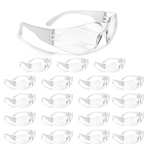 BIRDDIE Safety Glasses 20pcs,Bulk Anti-Fog Clear Safety Glasses,Scratch Impact Resistant Protective Glasses For Construction, Yard Work, Laboratories,Carpenter, StonMason,for Men And Women - color: Clear