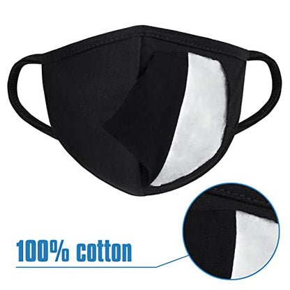 Pack 3 Black Cloth Dust Mouth Mask - 3 Layers All Cotton - Reusable Washable Comfy Breathable Material - style: 3 Layers 100% Cotton