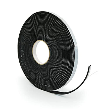 Alenor EPDM Black Foam Insulation Tape Self Adhesive 1/8"x1" x 50' Ft –Pack of 1- Weather Stripping for Doors & Windows,Soundproofing,Door Seal,Weatherstrip,Pipe Cooling,Air Conditioning Seal Strip - size: 1/8"x1" x 50' Ft