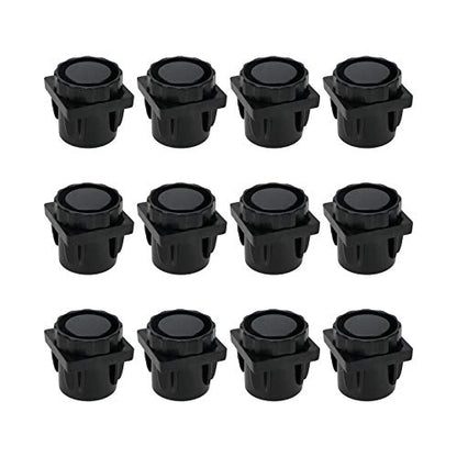 Quluxe Adjustable Feet, 1 Inch Square Tube Inserts Kit Furniture Glide Adjustable Leveler for Table Desk Leg- Black (Pack of 12)