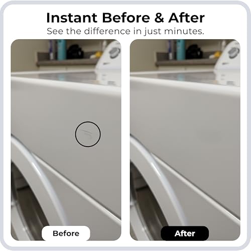 spot. High-Gloss White Touch Up Paint – Porcelain and Appliance Repair for Chips, Stains, Scratches, and Cracks on Fridges, Microwaves, Dishwashers, Dryers, Tiles, and Metal Surfaces – 1 fl oz - color: Impeccable White