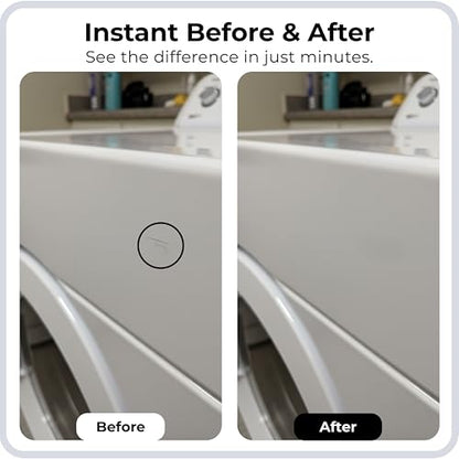 spot. High-Gloss White Touch Up Paint – Porcelain and Appliance Repair for Chips, Stains, Scratches, and Cracks on Fridges, Microwaves, Dishwashers, Dryers, Tiles, and Metal Surfaces – 1 fl oz - color: Impeccable White