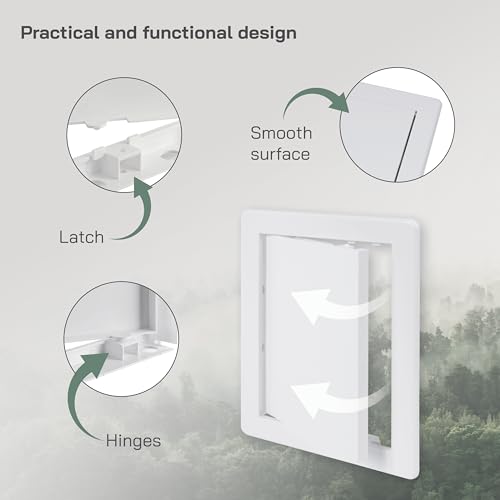 Vent Systems White ABS Plastic Access Panel 6 x 8 Inch (Cut-Out) - Access Door for Drywall, Wall, Ceiling - Electrical, Plumbing Service Wall Hole Cover - Inspection Door - 6.6 x 8.6 Inch (Outer) - size: 6 X 8 Inch / 150 X 200 Mm