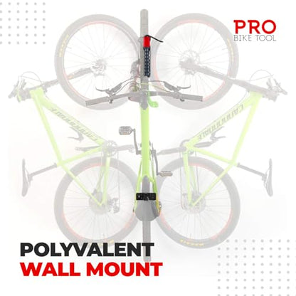 Pro Bike Tool Swivel Bike Rack, Wall Mount for Bicycles, Home, Garage, Vertical Hanging Rack for Storage, Secure Hook for MTB, Road, Hybrid Bikes - size: Pack of 1
