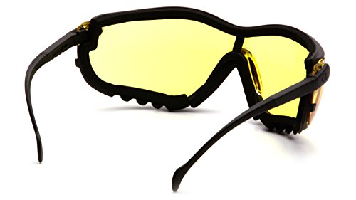 Pyramex V2G Safety Glasses, Black Frame/Amber Anti-Fog Lens - color: Black Frame/Amber Anti-fog Lens