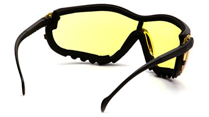 Pyramex V2G Safety Glasses, Black Frame/Amber Anti-Fog Lens - color: Black Frame/Amber Anti-fog Lens