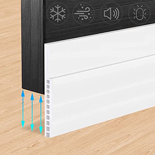 Door Draft Stopper for Huge Gap，3" W x 39" L Adjustable Widened Under Door Seal for Exterior/Interior Doors，Under Door Draft Blocker Soundproof/Insulator Door Sweep Weather Stripping，1 Pack White - color: White