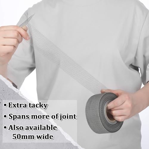 150 ft x 2 Inch Cement Board Joint Tape Self Adhesive Durable Gray Fiberglass Mesh Drywall Mesh Repair Tape for Cement Board Joints Repairing, Sealing and Strengthening - size: 150 ft X 2 Inch
