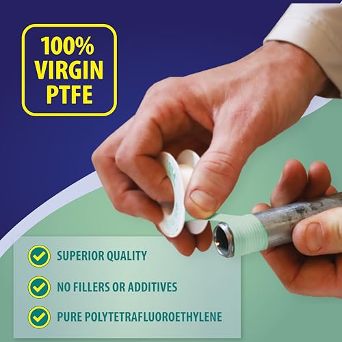 Gasoila Green PTFE Thread Seal Tape – Professional-Grade High-Density Thread Tape for Oxygen Lines – Leak-Proof Seal, Non-Toxic (1/2 Inch x 260 Inch Roll) - size: 1/2 Inch x 260 Inch Roll
