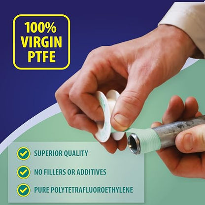 Gasoila Green PTFE Thread Seal Tape – Professional-Grade High-Density Thread Tape for Oxygen Lines – Leak-Proof Seal, Non-Toxic (1/2 Inch x 260 Inch Roll) - size: 1/2 Inch x 260 Inch Roll