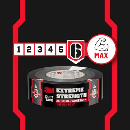 3M Extreme Strength Duct Tape, 1.88 in x 30 yd, Heavy Duty, with Super Tough Woven Material, Great for Bundling Large Loads, Reinforcing and Patching, Suitable for Long Lasting Repairs (2830)