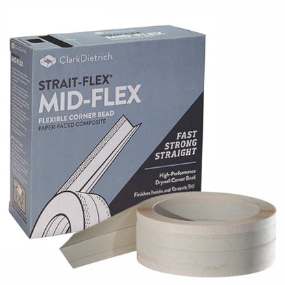 Drywall Tape – Mid-Flex Corner Tape for Drywall Repair – Flexible Roll for Inside, Outside and Off-Angle Corners – Clean Finish, No Cracks or Fuzz – 3" x 100' Roll