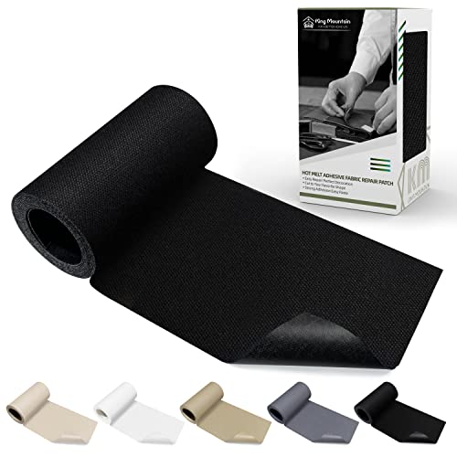 KING MOUNTAIN Canvas Iron on Patch,3"×60",Waterproof 100% Cotton Fabric Repair Patch,Used for Various Sofa,Tent,Clothes,Seats,Suitcases (Black,Waterproof) - color: Black, size: Canvas-3"x60"