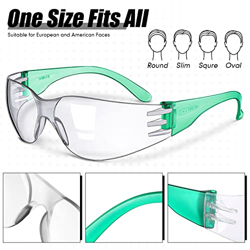 Yunsailing 64 Pairs Clear Safety Glasses for Man Woman Protective Glasses with Anti Fog Lens Scratch Impact Resistant Adult Color Temple Wrap Eye Protection Lab Shooting Construction