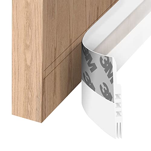 Door Draft Stopper Under Door Draft Blocker Insulator Door Sweep Weather Stripping Noise Stopper Strong Adhesive 39'' Length - color: Transparent