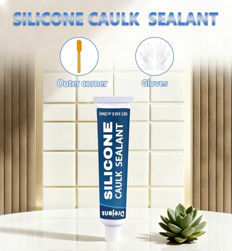 Clear Silicone Sealant Caulk Waterproof Silicone Caulk All Purpose Stronger Adhesion Sealant for Kitchen and Bathroom, Window, Door 0.71 fl oz * 2Pack - size: 0.71 fl.oz *2Pack