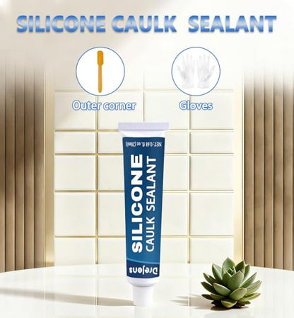 Clear Silicone Sealant Caulk Waterproof Silicone Caulk All Purpose Stronger Adhesion Sealant for Kitchen and Bathroom, Window, Door 0.71 fl oz * 2Pack - size: 0.71 fl.oz *2Pack