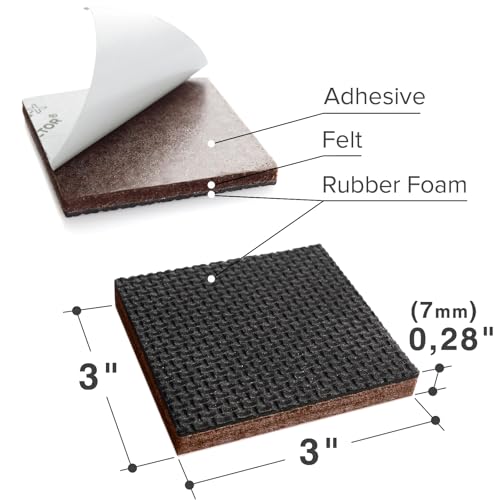 X-PROTECTOR Non Slip Furniture Pads – 12 Premium Furniture Grippers 3"! Best SelfAdhesive Rubber Feet Furniture Feet – Ideal Non Skid Furniture Pad Floor Protectors – Keep Furniture in Place! - size: 3 inch 12 Square
