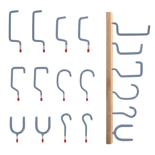 Garage Hooks Heavy Duty, 12-Pack Mixed Utility Garage Hooks, Wall Mounted Steel Tool Hangers for Garage Wall Organizer, Hold Ladders Tools Bikes(Gray, 6 Type & 12 Pack) - color: Gray, size: 6 Type & 12 Pack
